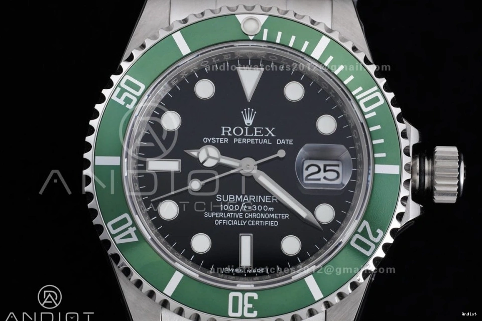 Edition LV 16610 Green 1:1 on Submariner SS 904L SH3135 Kermit Steel Bracelet TMF Best 0309
